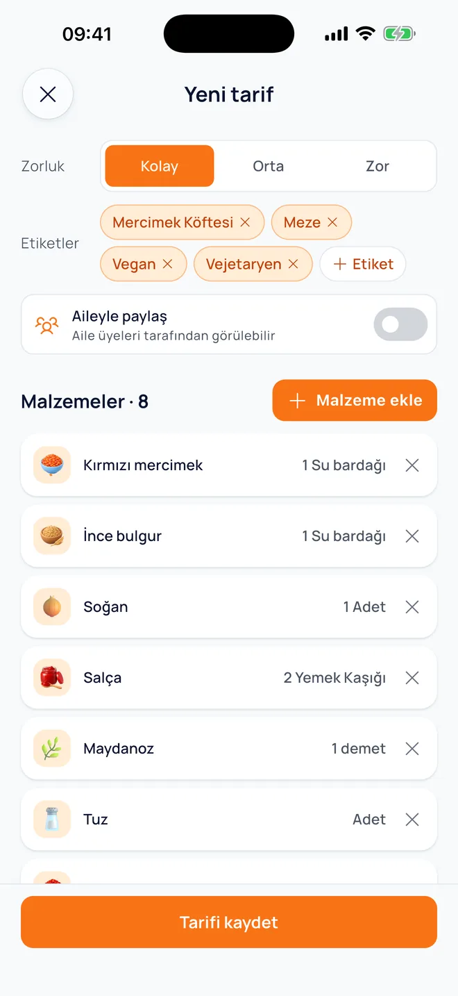 El yazısı mercimek köftesi tarifinin fotoğrafı ve oluşan tarif